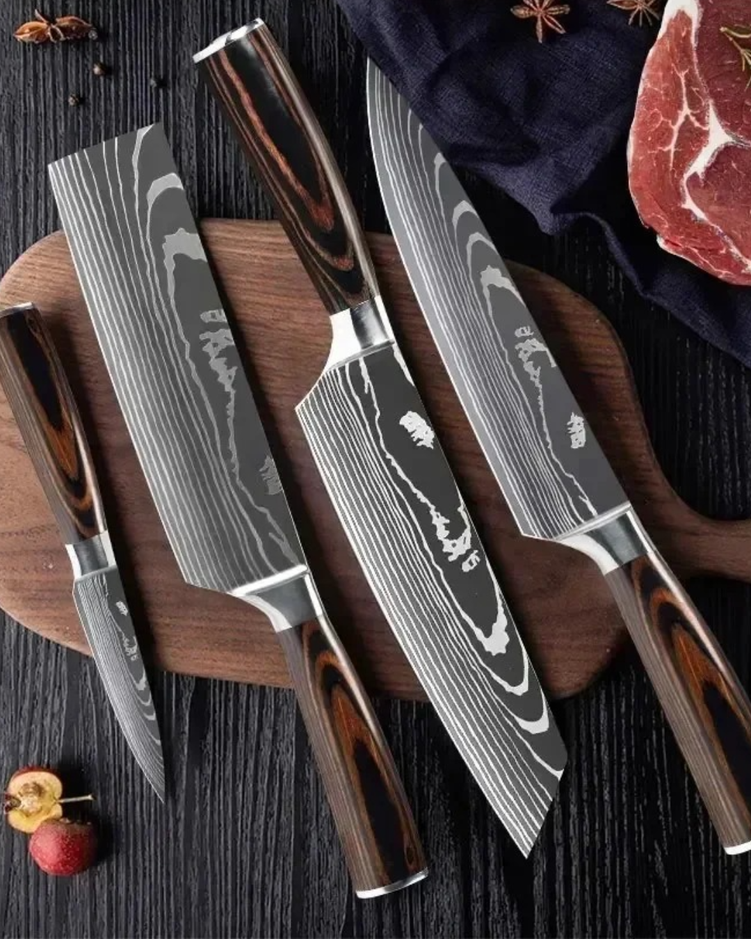 Precision Damascus Chef Knives