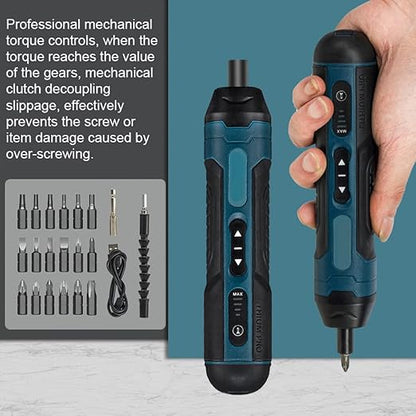 Cordless Electric Screwdriver with Rechargeable Battery