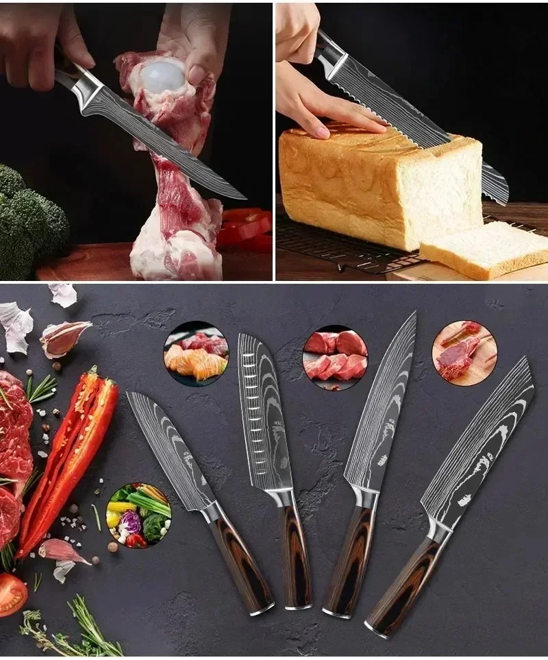 Precision Damascus Chef Knives