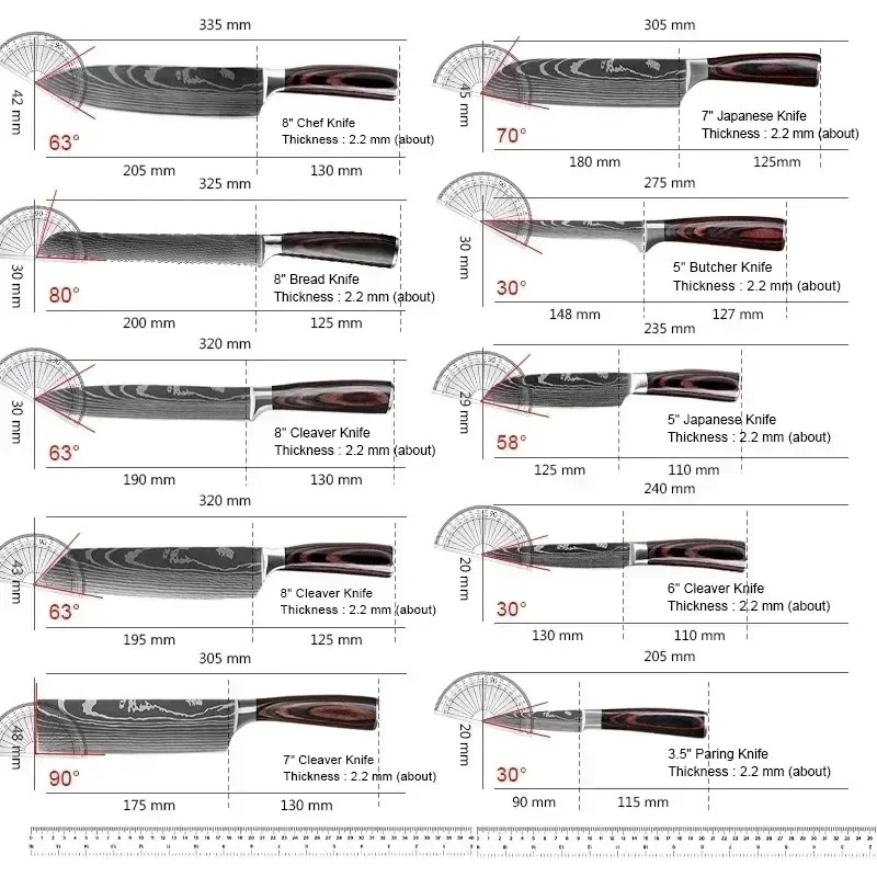 Precision Damascus Chef Knives
