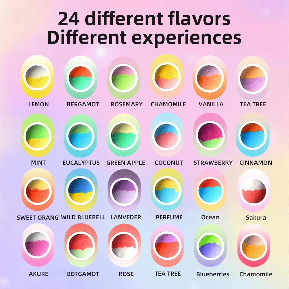 24 Natural Kids Bath Bombs with Surprise Toy Inside