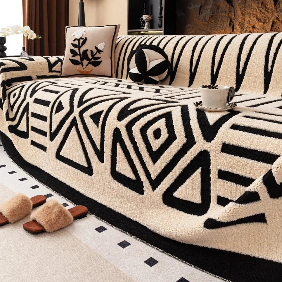 Woven Boho Throw Blanket for Sofas and Couches