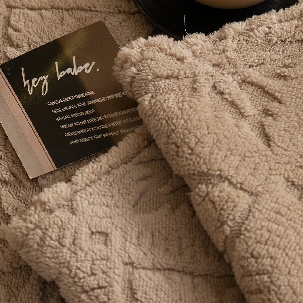Chunky Knit Winter Sofa Cover in Warm Tones