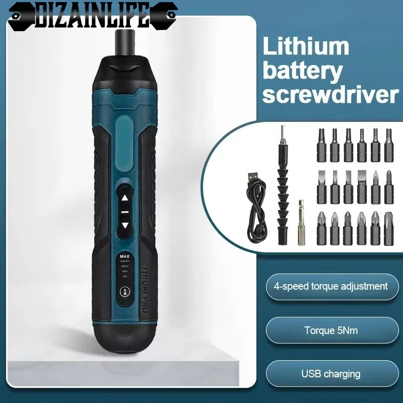 Cordless Electric Screwdriver with Rechargeable Battery