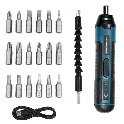 Cordless Electric Screwdriver with Rechargeable Battery
